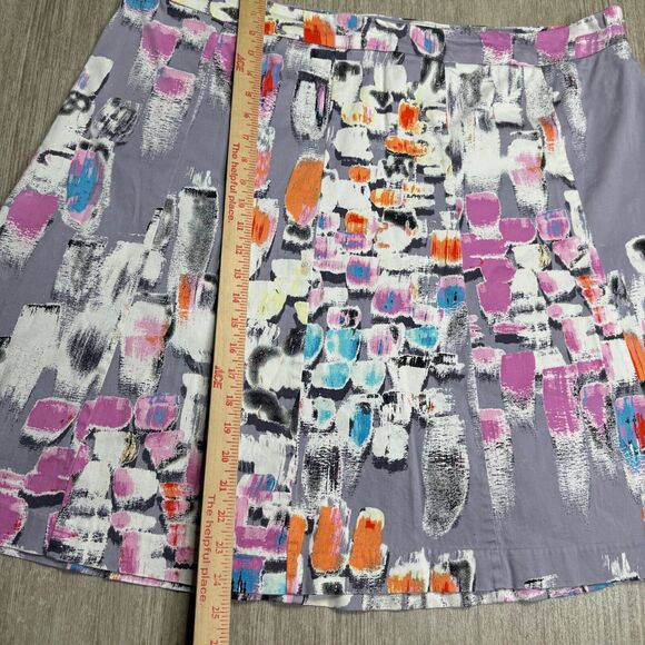 Lane Bryant Abstract Purple Mini Skirt Plus Size 24 Side Zip Stretch Cotton - Picture 5 of 5